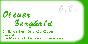 oliver berghold business card